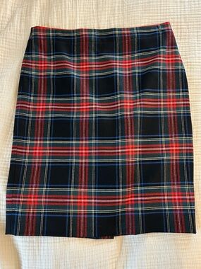 J. Crew Plaid Wool Pencil Skirt 6